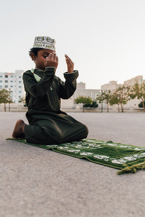 Qamis Omani Kids Vert foncé