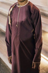 Qamis Omani Kid Bordeaux